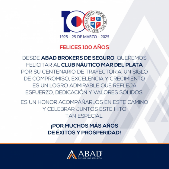 Feliz cumple Club Náutico Mar del Plata 100 años de historia